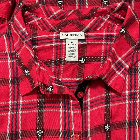 Catherines Women’s Button Down Shirt Red Plaid Size 2X - Picture 17 of 17